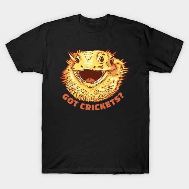 Got Crickets Funny Bearded Dragon T-Shirt by Visual Vibes